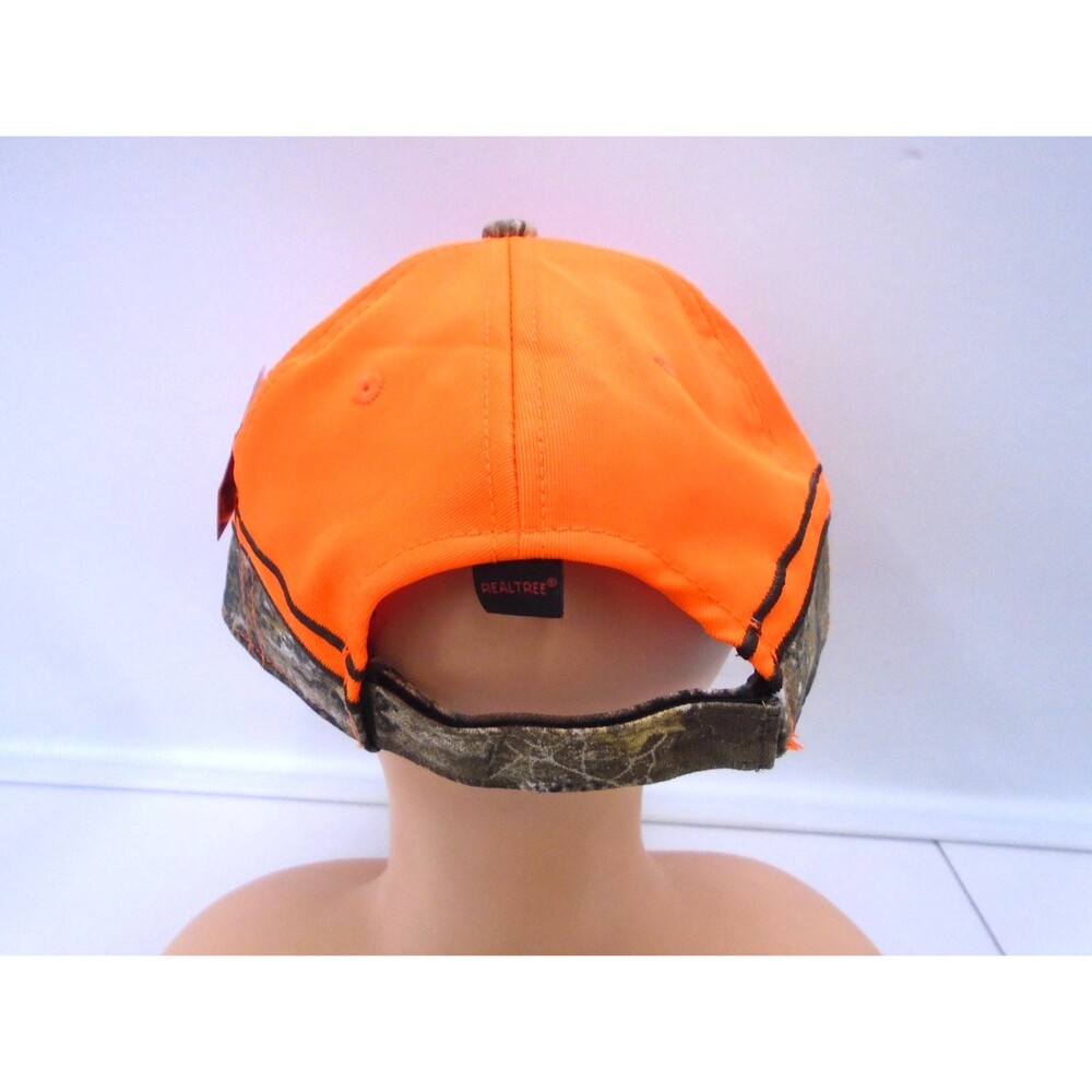 Reeltree Edge MEEMOS Blaze Orange Hunting Hat Cap Camo Trim Embroidered NWT - Picture 4 of 11